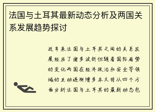 法国与土耳其最新动态分析及两国关系发展趋势探讨